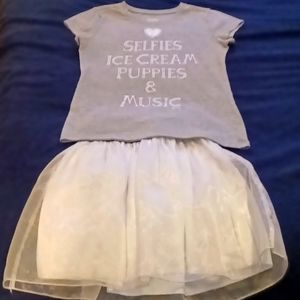 Adorable little girls tutu and Justice shirt